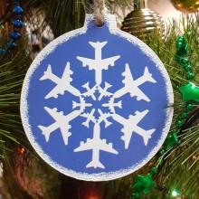 Новогодняя игрушка Airplane Snowflake, art.1, blue
