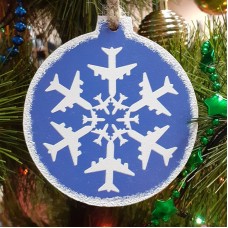 Новогодняя игрушка Airplane Snowflake, art.1, blue