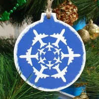 Новогодняя игрушка Airplane Snowflake, art.2, blue