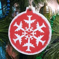 Новогодняя игрушка Airplane Snowflake, art.1, red