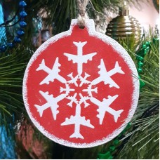 Новогодняя игрушка Airplane Snowflake, art.1, red