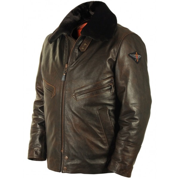 Льотна шкіряна куртка шевретка Art.350, Airborne Apparel™
