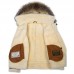 Куртка-бомбер из овчины с капюшоном "B-3" Art.209, whisky, Airborne Apparel™
