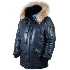 Куртка Аляска кожаная North Pole 94 blue Art.515, Airborne Apparel™