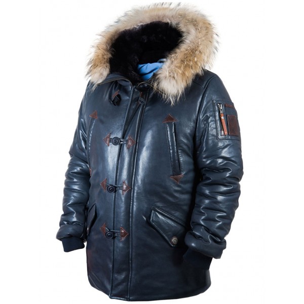Куртка Аляска кожаная North Pole 94 blue Art.515, Airborne Apparel™