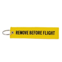 Брелок Remove Before Flight, yellow-black