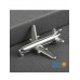 Брошка "Літак", колір: срібло, Blucome