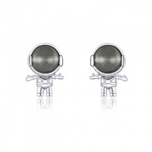  Сережки-гвоздики "Астронавти", срібло 925 проби