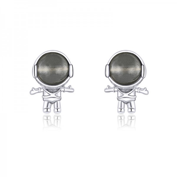  Сережки-гвоздики "Астронавти", срібло 925 проби