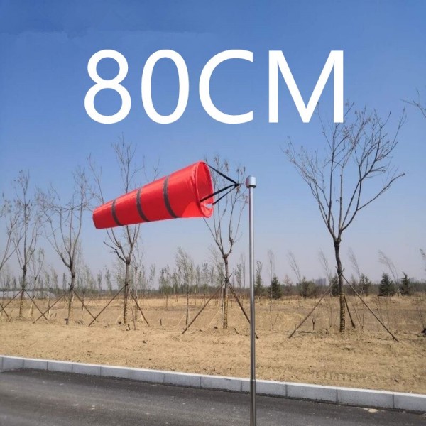 Ветроуказатель - конус 80 cм, цвет: красный со светоотражающими полосками