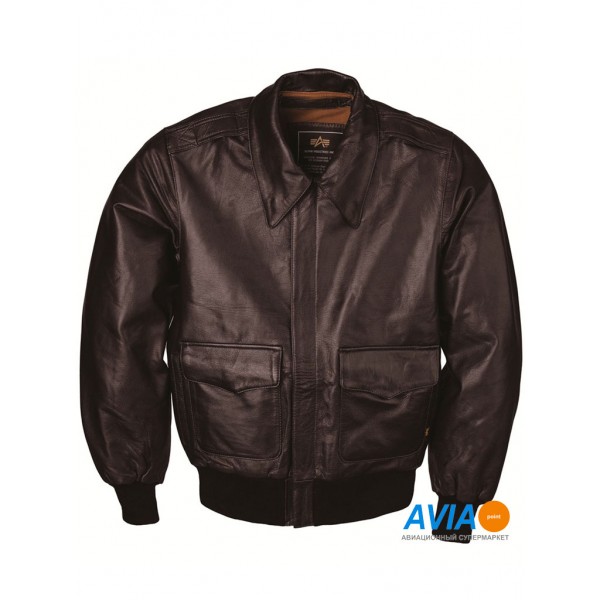 Куртка кожаная A-2 Leather jacket, brown, Alpha Industries™
