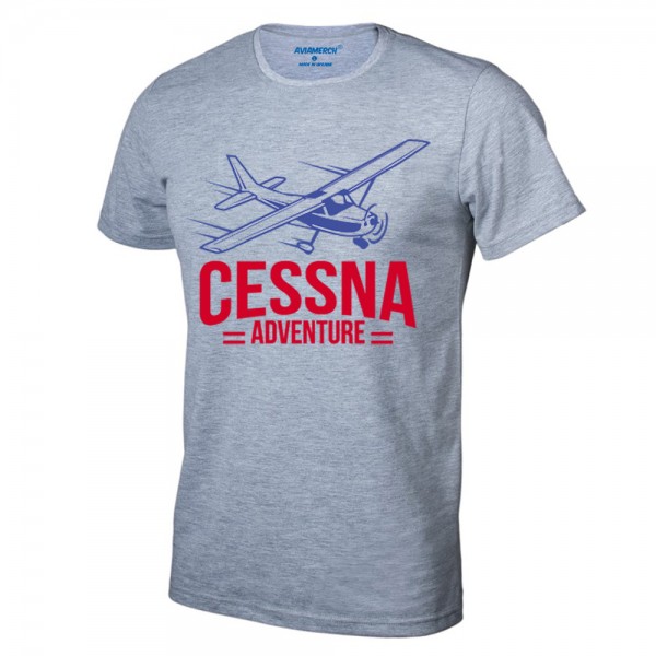 Футболка Cessna-Adventure, цвет: серый меланж, AVIAMERCH™