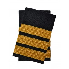 Погоны лётного состава гражданской авиации на рубашку 3 полосы золотые (украинская лента), чёрные Куртаж™