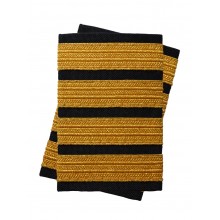 Погоны лётного состава гражданской авиации на рубашку 4 полосы золотые (украинская лента), чёрные Куртаж™