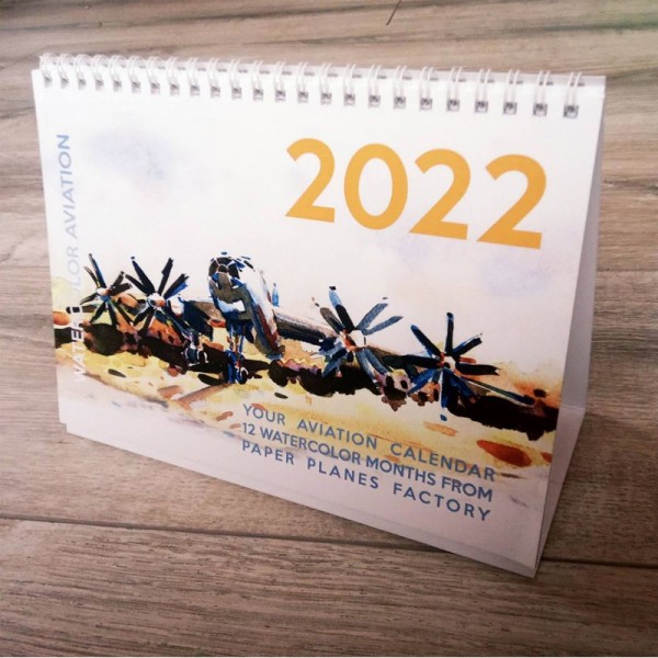 Календарь авиационный "Акварельная Авиация 2022", формат А5, настольный