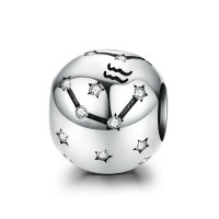 Шарм "Знак зодиака Водолей" серебро 925 проба, кубический цирконий