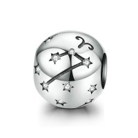 Шарм "Знак зодиака Овен" серебро 925 проба, кубический цирконий
