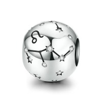 Шарм "Знак зодиака Лев" серебро 925 проба, кубический цирконий