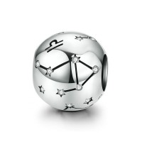 Шарм "Знак зодиака Весы" серебро 925 проба, кубический цирконий