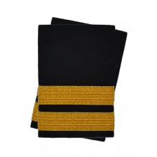 Погоны лётного состава гражданской авиации на рубашку 2 полосы золотые (украинская лента), чёрные Куртаж™