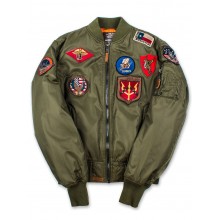 Куртка-бомбер Top Gun™ MA-1 Nylon Bomber Jacket with Patches, olive