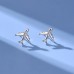 Сережки-гвоздики "Літаки", арт.SVE0167, срібло